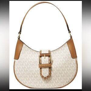 BNWT Michael Kors LILLIAN LOGO VANILLA ACORN  SMALL Shoulder Bag